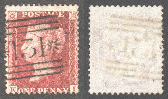 Great Britain Scott 20 Used Plate 51 - KI (P) - Click Image to Close